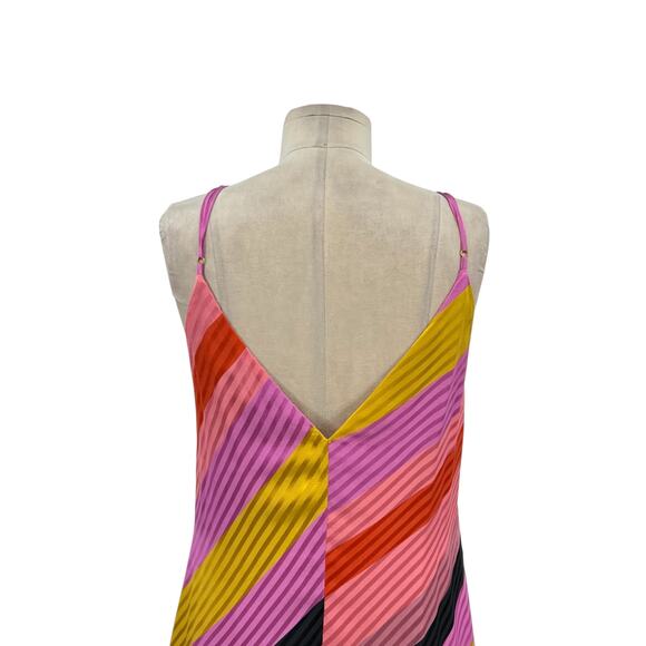 Stine Goya Gianna Dress Slip Midi Striped Silk Colorful Pink Size Small - Picture 11 of 15
